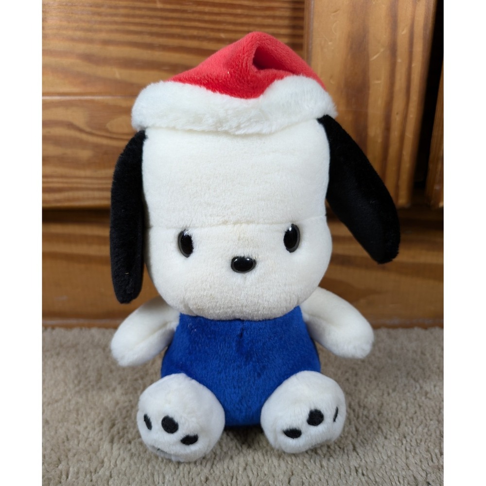 Vintage Pochacco Sanrio Smiles Plush Christmas Holiday 8" 9" Dog Stuffed Animal